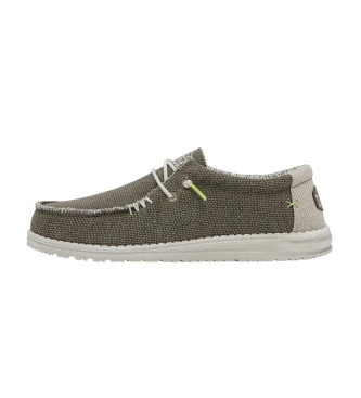 HeyDude para hombre. HD40003 Zapatillas Wally Braided gris (42), Tela, Plano, Cordones, Casual
