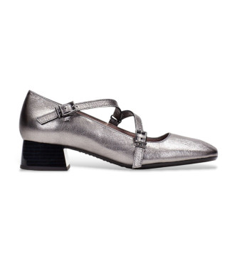 Hispanitas para mujer. HI243671 Bailarinas de Piel Soho plateado (37), Plata, 3 a 5cm, Hebilla, Casual