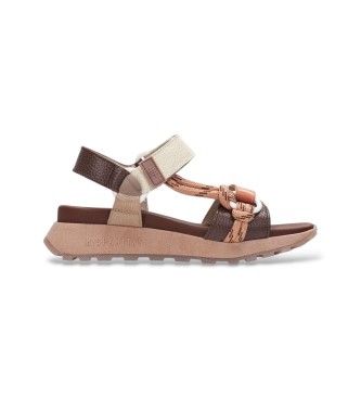 Hispanitas para mujer. CHV264869 Sandalias Ambar marrón (39), Piel, 3 a 5cm, Velcro, Casual