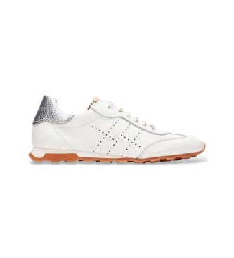 Hispanitas para mujer. HV264502 Zapatillas de Piel Retro blanco roto (41), Plano, Cordones, Casual