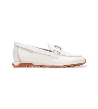 Hispanitas para mujer. HV264662 Mocasines de Piel Retro blanco roto (37), Plano, Ninguno, Casual