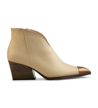 Hispanitas Para Mujer. HI243596 Botines De Piel Cowboy Beige (37), 5 A 8Cm, Cremallera, Casual-image