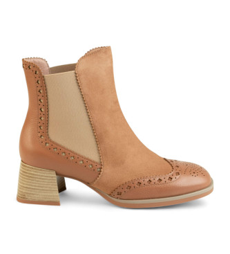 Hispanitas para mujer. HI243588 Botines de Piel Almond marrón (37), 3 a 5cm, Ninguno, Casual