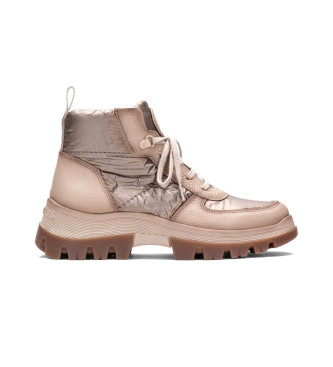 Hispanitas para mujer. HI222266 Botines de Piel Meryl beige (41), 3 a 5cm, Cordones, Casual