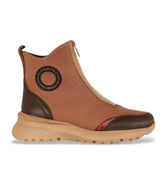 Hispanitas para mujer. CHI233016 Botines de Piel Polinesia marrón (41), Tela, 1 a 3cm, Cremallera, Casual, Hispanitas outlet 2024.
