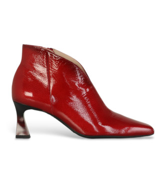 Hispanitas para mujer. HI233018 Botines de piel punta fina rojo (41), 3 a 5cm, Cremallera, Casual, Hispanitas outlet 2024.