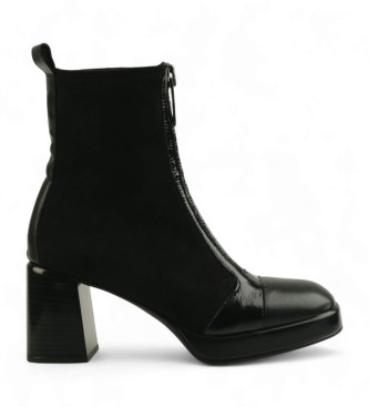 Hispanitas para mujer. HI243658 Botines de Piel Velour negro (40), 5 a 8cm, Cremallera, Casual