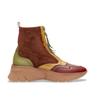 Hispanitas para mujer. CHI243628 Botines de Piel Volum marrón (41), 3 a 5cm, Cremallera, Casual