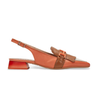 Hispanitas para mujer. CHV253817 Zapatos de Piel Dali coral (36), 1 a 3cm, 3 a 5cm, Ninguno, Hebilla, Casual, Naranja