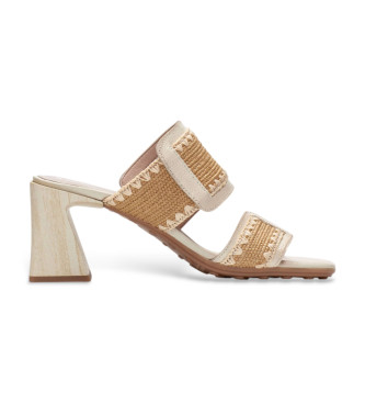 Hispanitas para mujer. HV253946 Sandalias de Piel Miami beige (36), 5 a 8cm, Ninguno, Casual, Fiesta