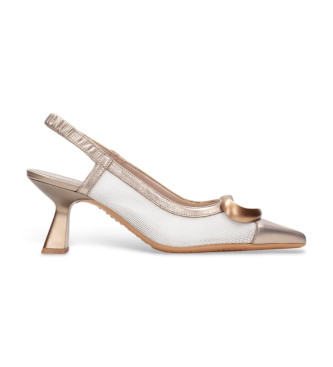 Hispanitas para mujer. HV253957 Zapatos de Piel Nova dorado (39), 5 a 8cm, Ninguno, Casual, Fiesta