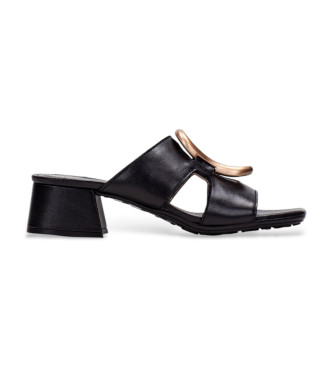 Hispanitas para mujer. HV254074 Sandalias de Piel Dallas negro (38), 3 a 5cm, Ninguno, Casual