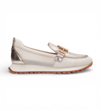 Hispanitas para mujer. HV253919 Mocasines de Piel Melbourne beige oscuro (40), 3 a 5cm, Ninguno, Casual