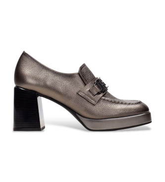 Hispanitas para mujer. HI243657 Mocasines de Piel Basalt bronce (40), 5 a 8cm, Ninguno, Casual, Fiesta, Clásico
