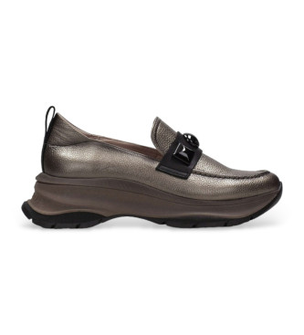 Hispanitas för kvinnor. HI233116 Bolmet bly läder loafers (36), Hud, Karta, Ingen, Casual, Grå