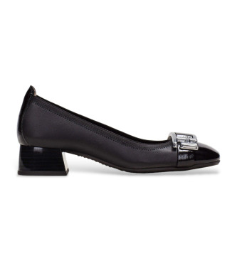 Hispanitas para mujer. HI243670 Mocasines de piel casual negro (37), Plano, Ninguno