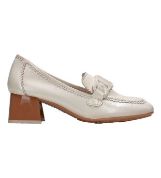 Hispanitas para mujer. HV243319 Mocasines de piel Malta blanco roto (41), Plano, Ninguno, Casual