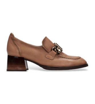 Hispanitas para mujer. HI232992 Mocasines de piel marrón nude (35), 3 a 5cm, Ninguno, Casual, Fiesta, Hispanitas outlet 2024.