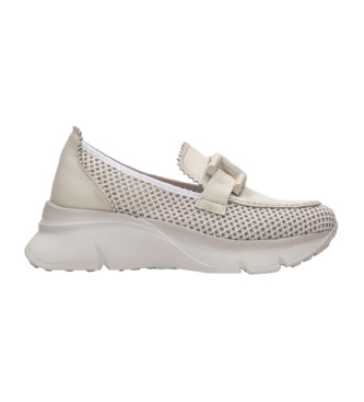 Hispanitas para mujer. HV243306 Mocasines de piel Sport Hawai blanco roto (40), Plano, Ninguno, Casual, Hispanitas outlet 2024.
