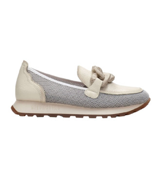 Hispanitas para mujer. HV243270 Mocasines de piel Sport Loira blanco roto (36), Plano, Ninguno, Casual, Hispanitas outlet 2024.