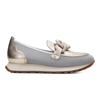 Hispanitas para mujer. HV243270 Mocasines de piel Sport Loira dorado (36), Blanco, Plano, Ninguno, Casual, Hispanitas outlet 2024.