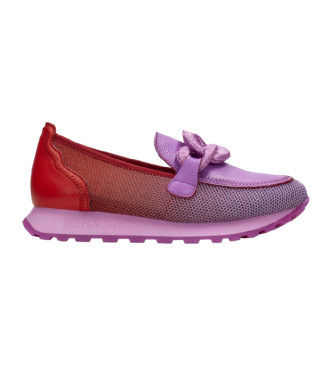 Hispanitas para mulher. Loira sport mocassins em pele multicoloridos