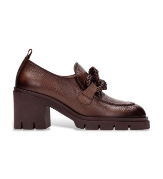 Hispanitas para mujer. HI254331 Mocasines de Piel Zurich marrón (37), 5 a 8cm, Ninguno, Casual, Clásico