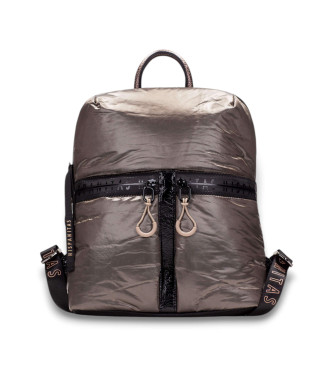 Hispanitas para mujer. BI254159 Mochila Samba Met gris (35), Casual, Poliuretano