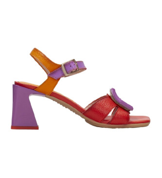 Hispanitas para mujer. CHV243272 Sandalias de piel Mallorca multicolor -Altura tacón 6.5cm- (41), 5 a 8cm, Hebilla, Casual, Fiesta, Hispanit