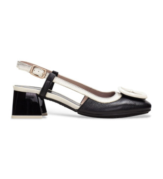 Hispanitas para mujer. HV243221 Sandalias de Piel Malta negro (41), 5 a 8cm, Hebilla, Casual, Fiesta