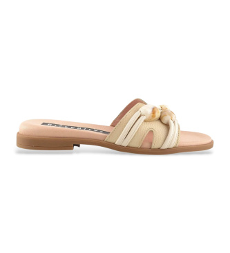 Hispanitas para mujer. HV264683 Sandalias de Piel Piedra beige (37), Plano, 1 a 3cm, Ninguno, Casual