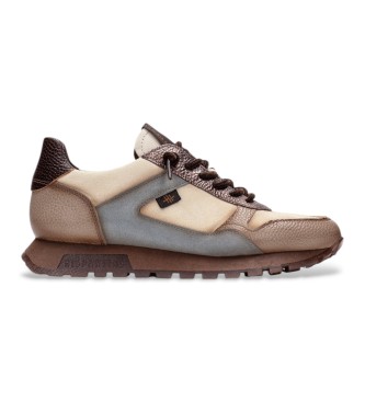 Hispanitas para mujer. CHI265095 Zapatillas de Piel Oregon taupe (36), 1 a 3cm, Cordones, Casual