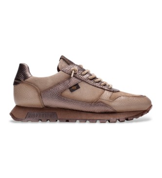 Hispanitas para mujer. HI265095 Zapatillas de Piel Oregon taupe (36), Plano, Cordones, Casual