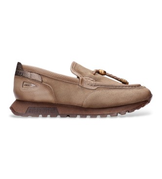 Hispanitas Für Damen. HI265128 Mokassins Aus Leder Oregon Taupe (40), Wohnung, Keine, Lässig