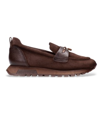 Hispanitas para mujer. HI265166 Zapatillas de Piel Oregon marrón (36), Plano, Ninguno, Casual