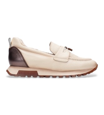 Hispanitas para mujer. PHI265164 Zapatillas de Piel Oregon beige (36), 1 a 3cm, Ninguno, Casual