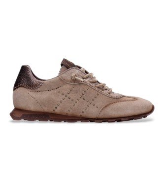 Hispanitas para mujer. HI264964 Zapatillas de Piel Zinnia taupe (36), 1 a 3cm, Cordones, Casual