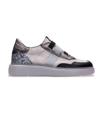 Hispanitas para mujer. CHI243651 Zapatillas de Piel Glitter gris (41), Plano, Ninguno, Casual