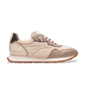 Hispanitas para mujer. HI254209 Zapatillas de Piel Kansas beige (39), Plano, 1 a 3cm, Cordones, Casual