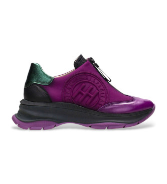 Hispanitas para mujer. CHI233094 Zapatillas de piel lila (39), 1 a 3cm, Cremallera, Casual, Hispanitas outlet 2024.