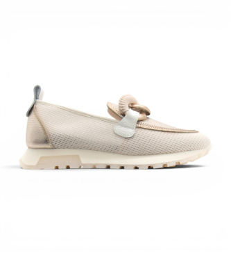 Hispanitas para mujer. HV264834 Zapatillas Oregon blanco roto (36), Marrón, Plano, Ninguno, Casual