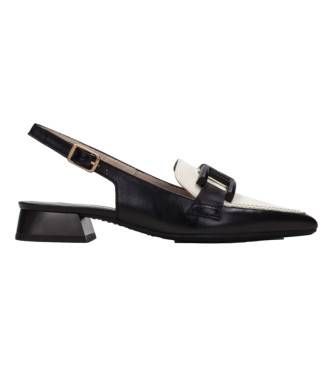 Hispanitasvoor vrouwen. HV243299 Dali platte schoen in zwart leer (41), 1 tot 3 cm, Gesp, Casual, Feest