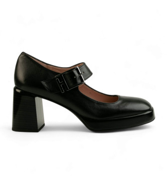 Hispanitas para mujer. HI243659 Zapatos de piel Mary Jane negro (39), 5 a 8cm, Hebilla, Casual