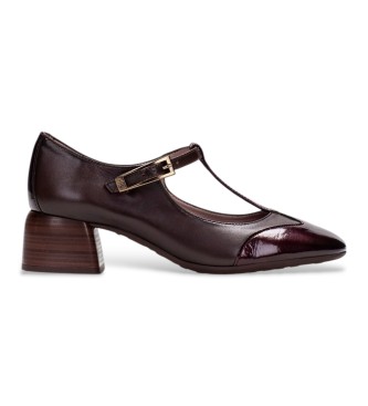 Hispanitas para mujer. BHI265094 Zapatos de Piel Varsovia burdeos (36), 1 a 3cm, Hebilla, Casual, Granate