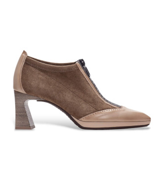 Hispanitas para mujer. HI254324 Zapatos de Piel Atlanta marrón (37), 5 a 8cm, Cremallera, Casual