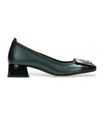 Hispanitas para mujer. CHI243673 Zapatos de piel Bolmet azul verdoso (40), Plano, Ninguno, Casual, Verde