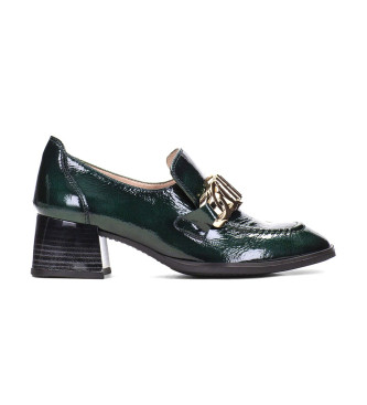 Hispanitas para mujer. HI232992 Zapatos de piel Charlize verde -Altura tacón 4.5cm- (36), 3 a 5cm, Ninguno, Casual, Clásico, Hispanitas outl