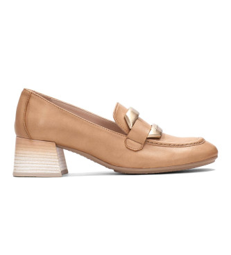 Hispanitas para mujer. HV232570 Zapatos de piel Desert marrón -Altura tacón 4.5cm- (39), 3 a 5cm, Ninguno, Casual