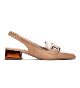 Hispanitas para mujer. HV232627 Zapatos de piel Destalonado Sahara marrón (38), 3 a 5cm, Ninguno, Casual