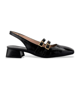 Hispanitas para mujer. HV243346 Zapatos de piel destalonados negro (39), 1 a 3cm, Ninguno, Casual